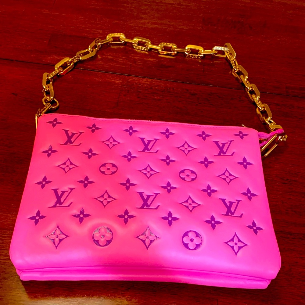 Authentic Rare coussin colors Louis Vuitton limited ed purse w/ golden chain.